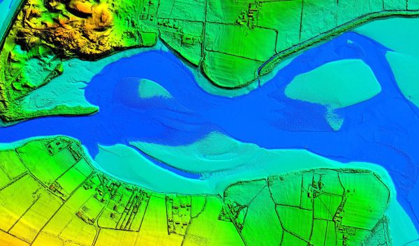 Lidar imagery of the coastline south of Belfast.