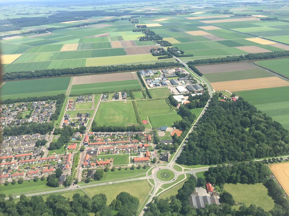 The village of Bant (Noordoostpolder) seen from above.